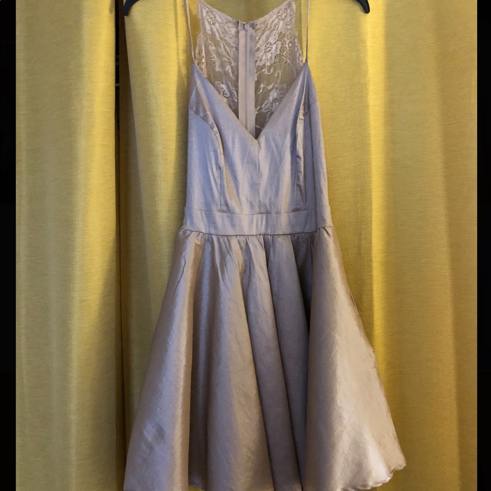 Short Nude Lace-Backed Dress